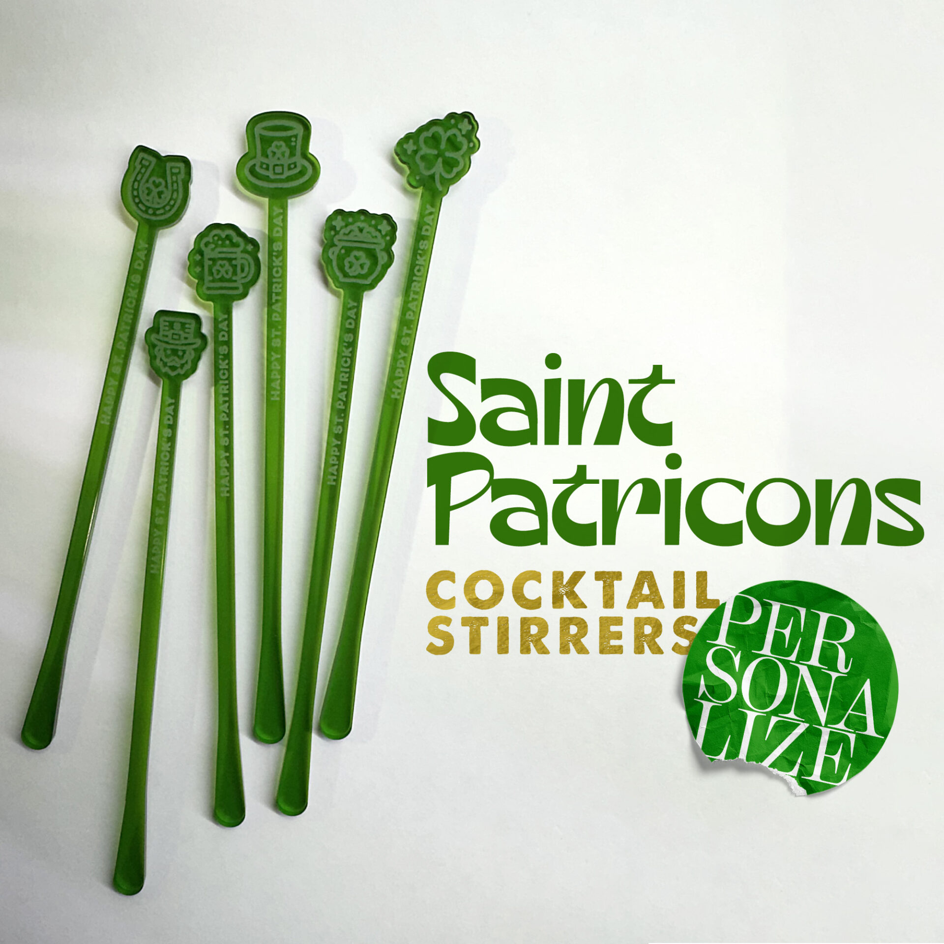 St Patricons St. Patrick's Day Stirrer set by Rivers and Caves