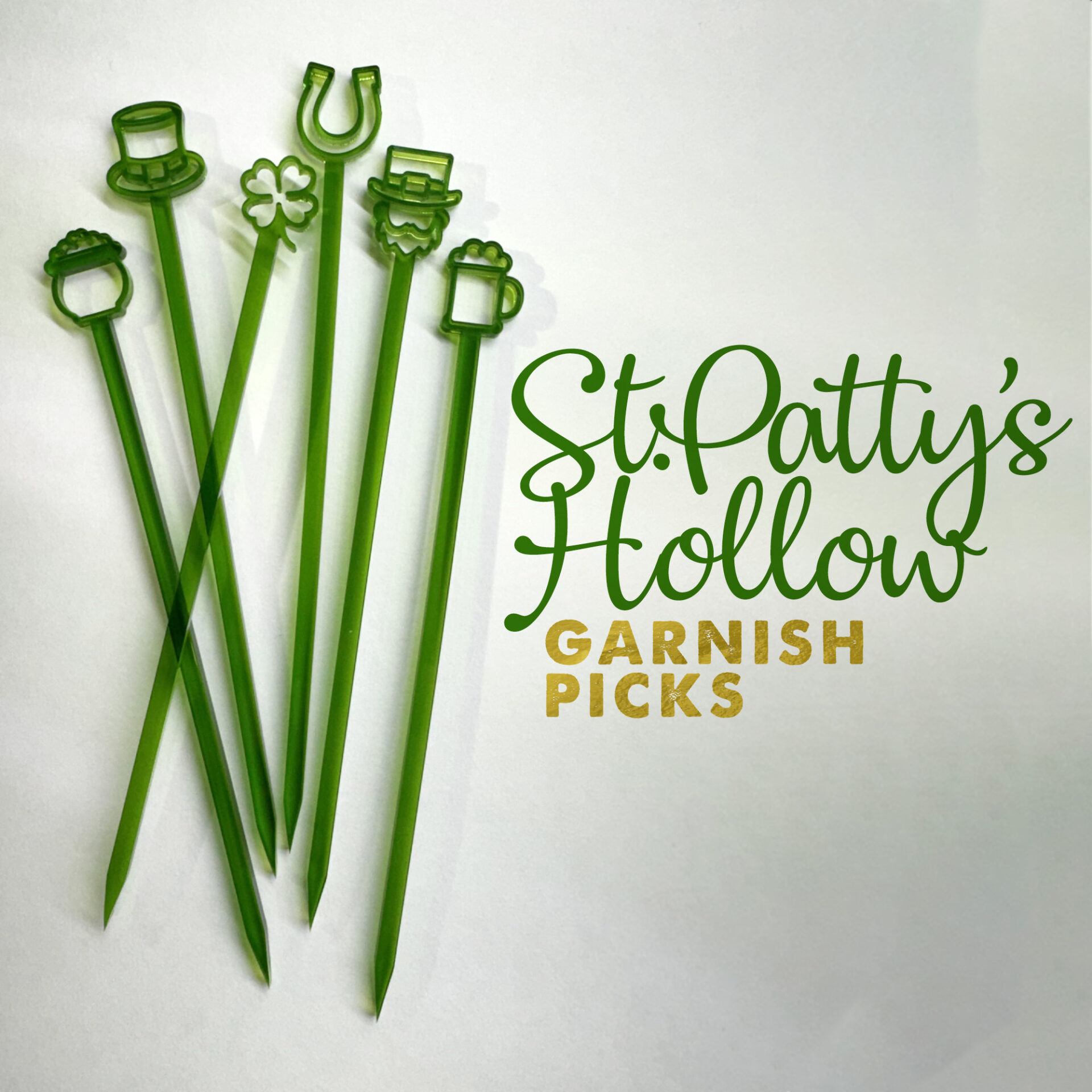 St Patty's Hollow St. Patrick's Day Garnish Pick set by Rivers and Caves