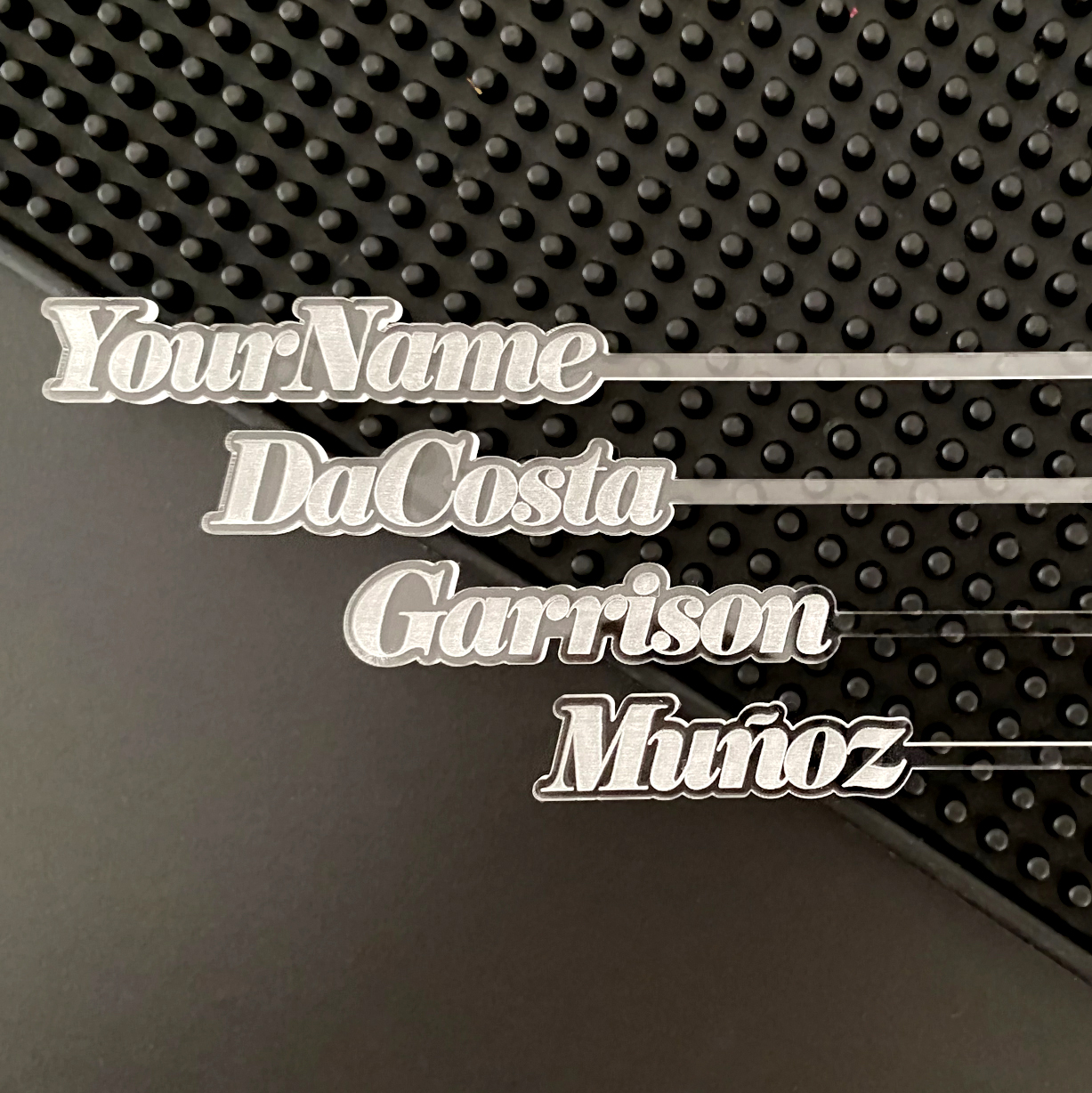 Personalized Name Drink Stirrers. Unique, Custom, Typeface and engraved with your Name or message. Bar Accessories or Wedding Centerpieces