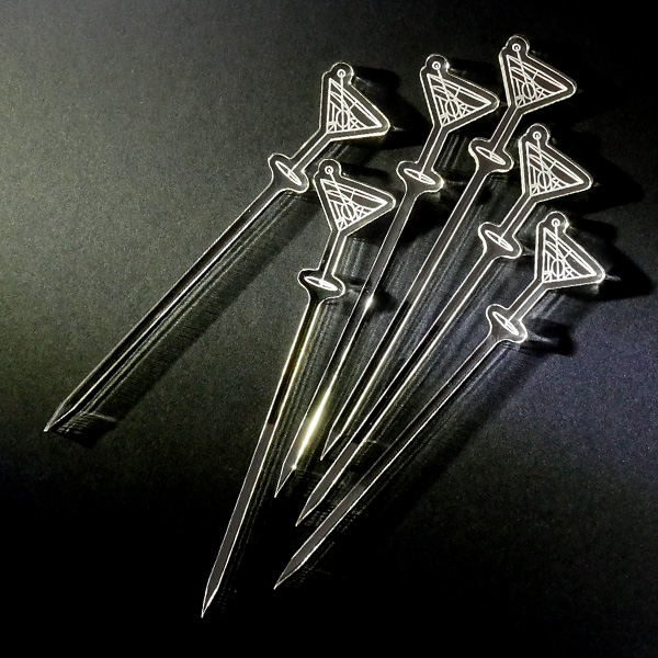 Custom Wedding Garnish Picks from Rivers & Caves