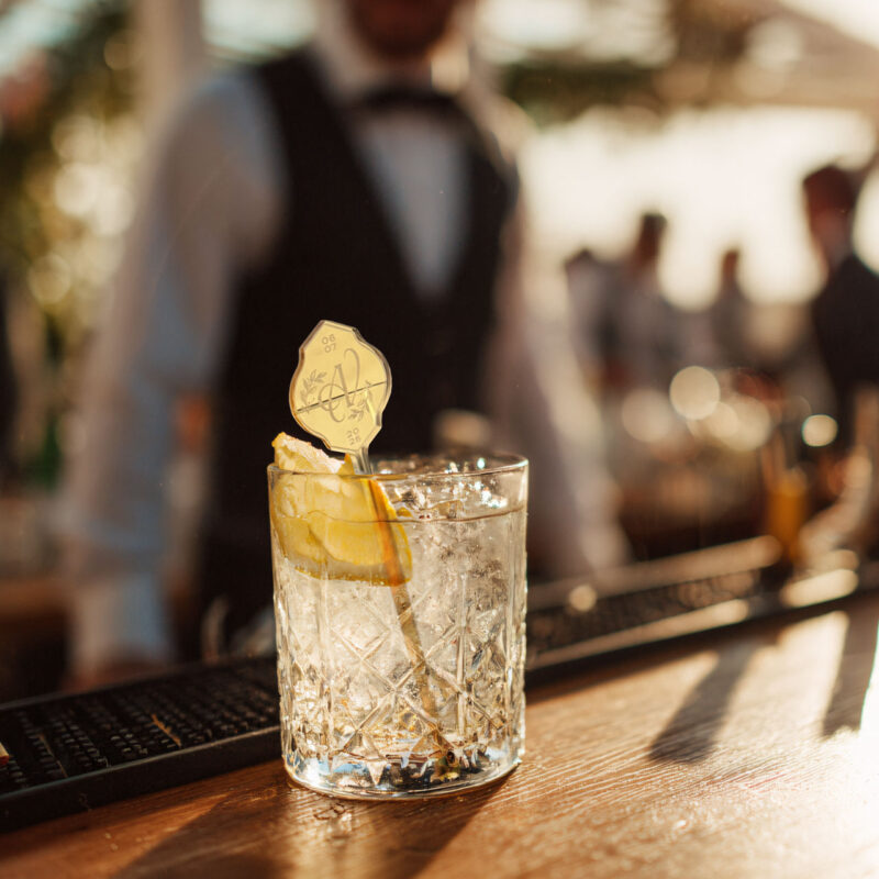 Custom wedding stirrers from Rivers & Caves