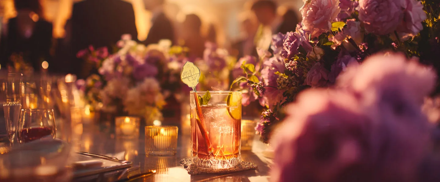 Custom wedding stirrers and garnish picks by Rivers & Caves