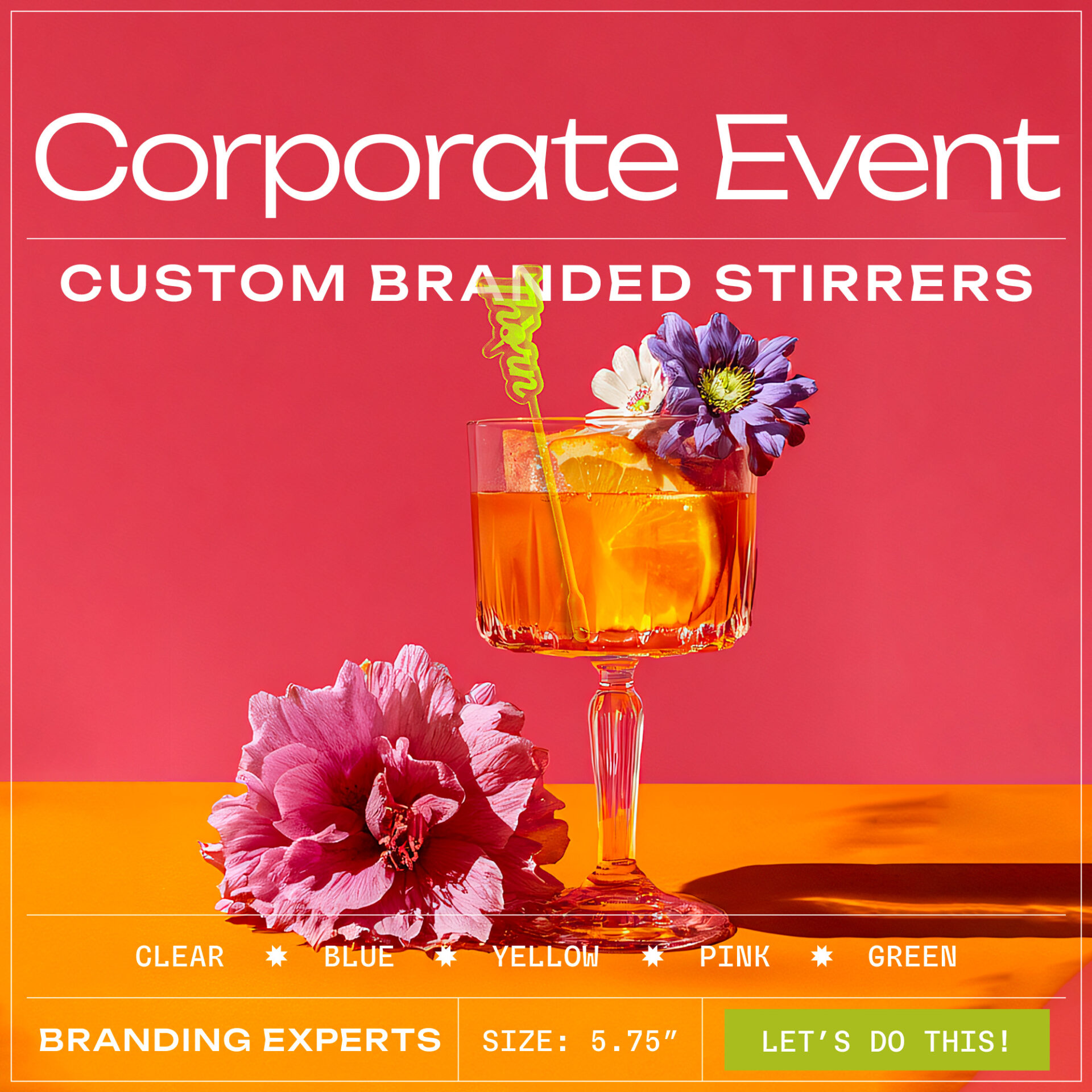 Custom Corporate Event Stirrers by Rivers & Caves