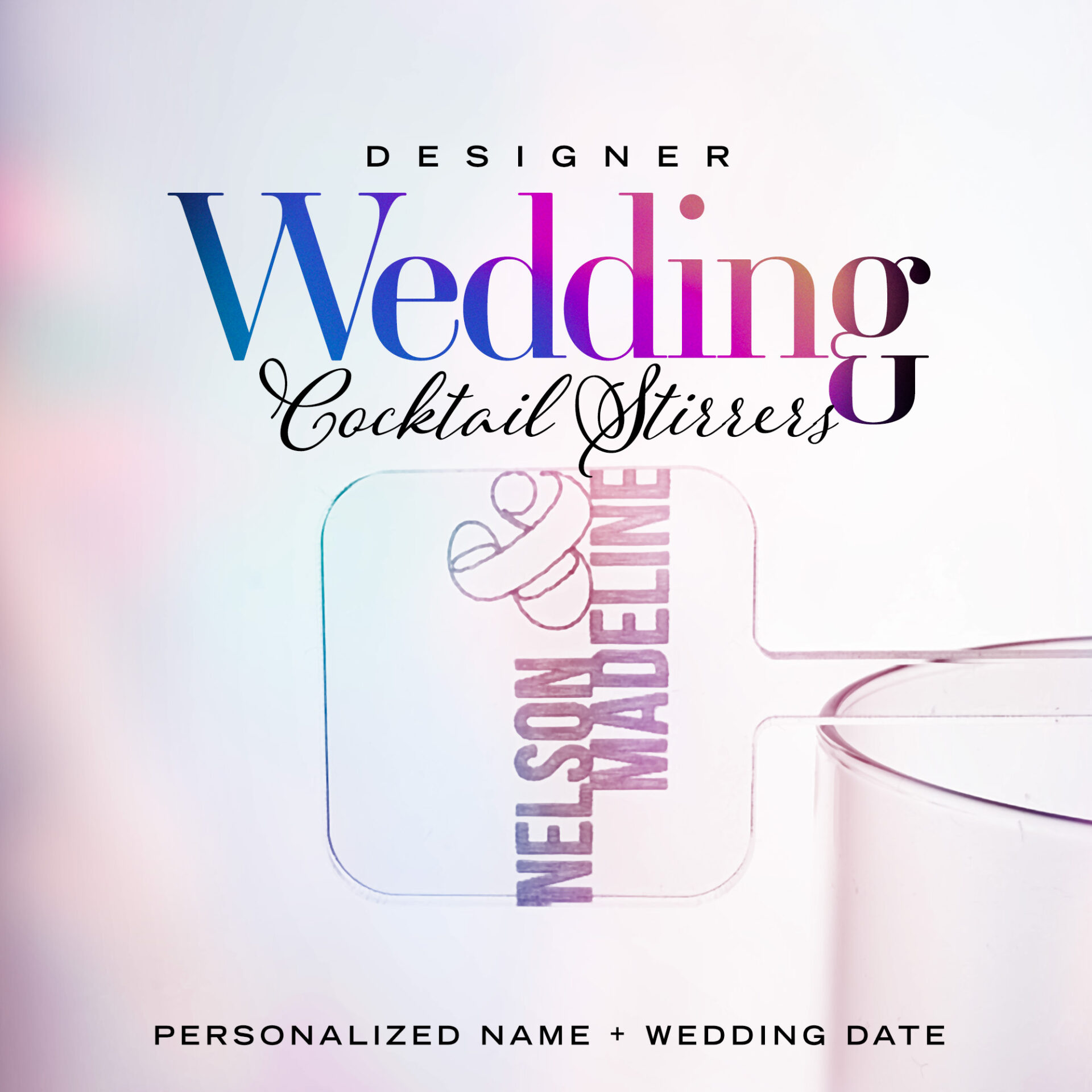 Personalized Wedding Cocktail Stirrers by Rivers & Caves