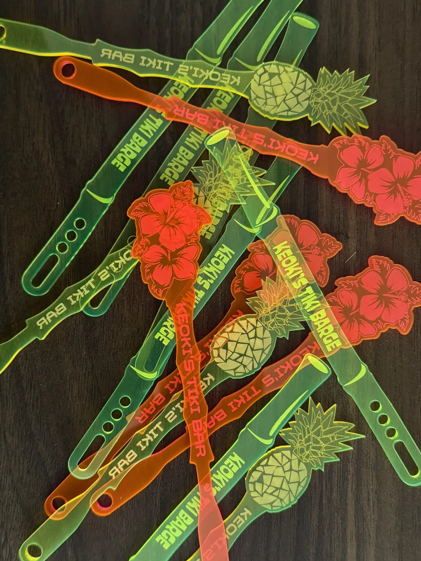 Personalized Drink Stirrers - A great Christmas gift for the home tiki bar enthusiast by Rivers and Caves dot com.