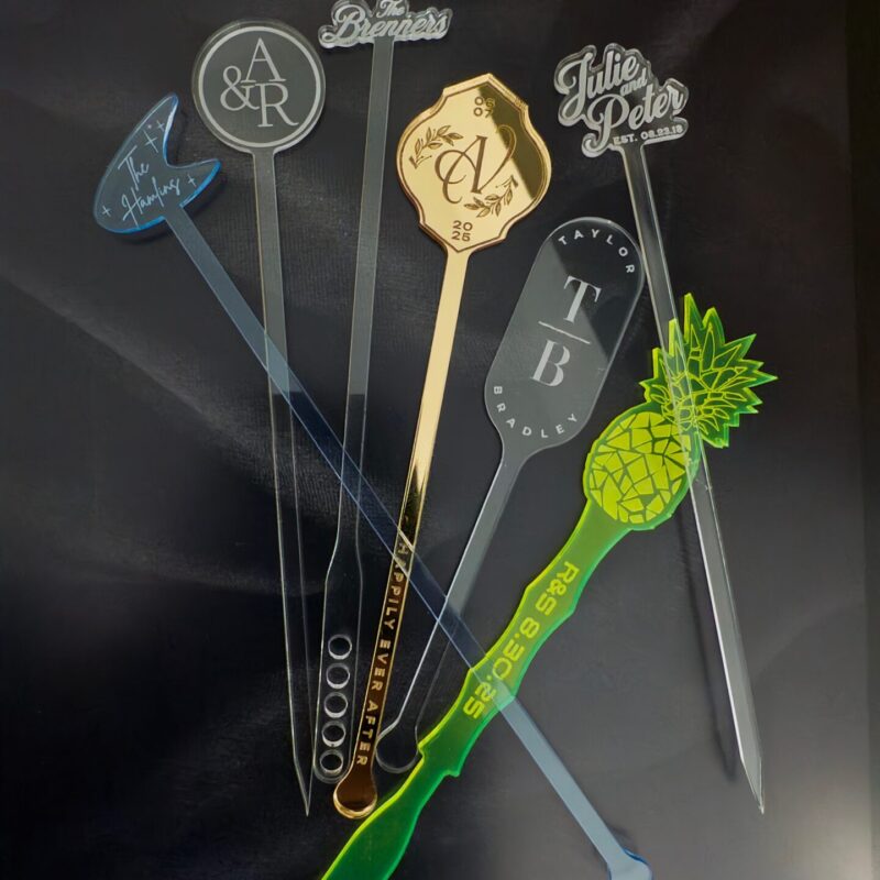 Personalized Stirrers for the Home Bartender by Rivers and Caves dot com - a Great Christmas Gift