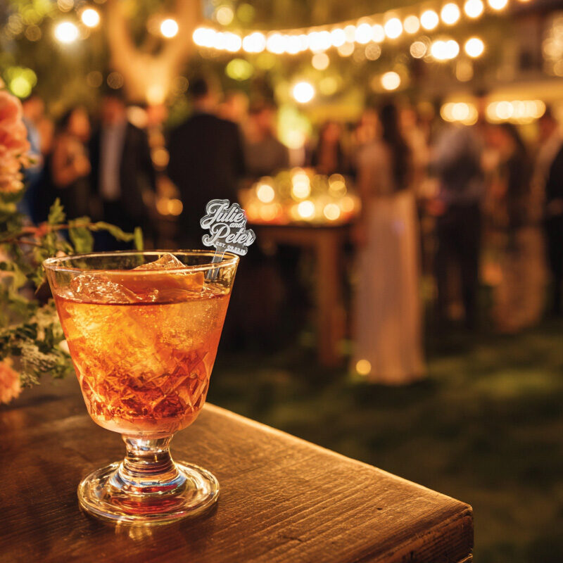 Custom wedding cocktail stirrers elevate guest experience, enhance wedding branding, and create unforgettable drink presentations.
