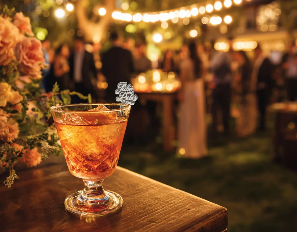 Custom wedding cocktail stirrers elevate guest experience, enhance wedding branding, and create unforgettable drink presentations.