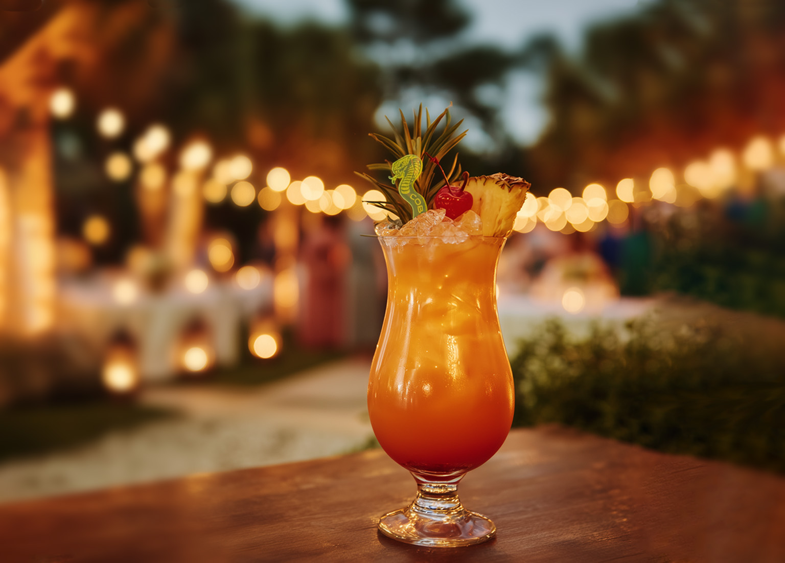Cobras Fang Cocktail Recipe + Tiki Party Ideas That Impress Guests. Personalized Drink Stirrers. Custom Drink Swizzles.