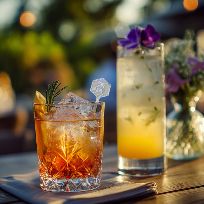 Cocktail Garnish Ideas for Events That Instantly Elevate Your Drinks. Custom and personalized Drink Stirrers.