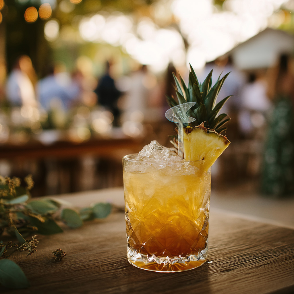Drink Presentation Ideas for Events That Guests Notice. Summer Cocktail Drink Stirrers.
